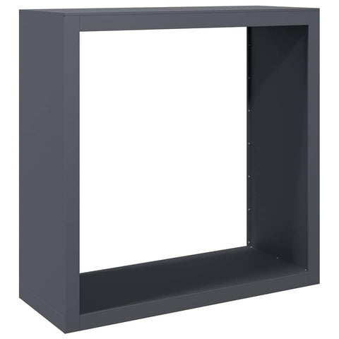 vidaXL firewood Rack/Log Store - Anthracite Steel, 39.4" x 15.7" x 39.4", Outdoor/Indoor Log Holder for fireplaces, Log Burners, Weather- firewood Stand