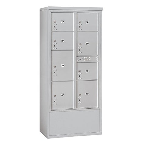 Salsbury Industries Salisbury Industries 3916D-8PAFU, Front Loading, Double Column, 4 PL3 PL4, 2 PL4.5's, 1 PL5, USPS Access, Aluminum Free Horizontal 4C Stand Alone Parcel Locker Mailbox