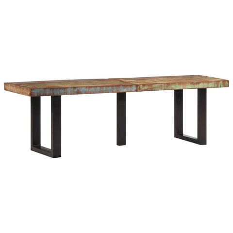 vidaXL Bench Brown and Black Solid Reclaimed Wood