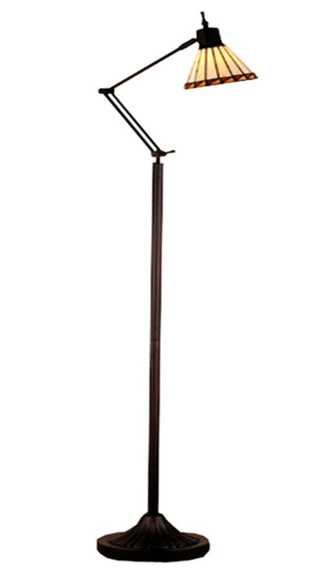 Meyda Tiffany 65947 Prairie Mission Adjustable Floor Lamp, 60" Height