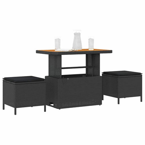 vidaXL Garden Dining Set Black Poly Rattan, Chic Garden & Patio Dining Set, Cool Outdoor Furniture, Stylish & Functional Setup