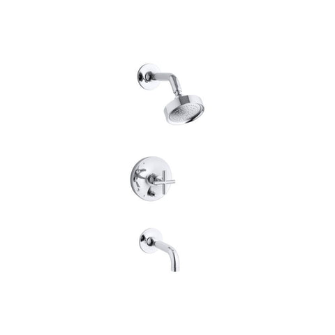 KOHLER K-T14421-3-CP Purist Rite-Temp Pressure-Balancing Bath and Shower Faucet Trim, Polished Chrome