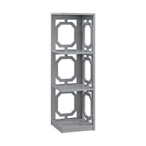 Convenience Concepts Omega 3 Tier Corner Bookcase, Gray