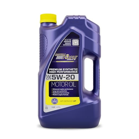 Royal Purple 51520 API-Licensed SAE 5W-20 High Performance Synthetic Motor Oil - 5 Quart, (Model: ROY51520)
