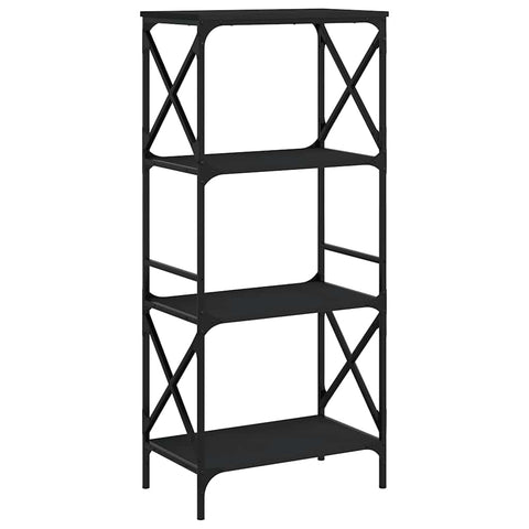 Oakestry Bookcase 4-Tier Black 23.2 in.x13.8 in.x52 in. Engineered Wood Elegant Home Organization Unit
