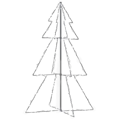 vidaXL LED Christmas Cone Tree 3x5 feet - Indoor & Outdoor Usage - 200 High-Powered LEDs - 8 Lighting Effects - Cold-White Light