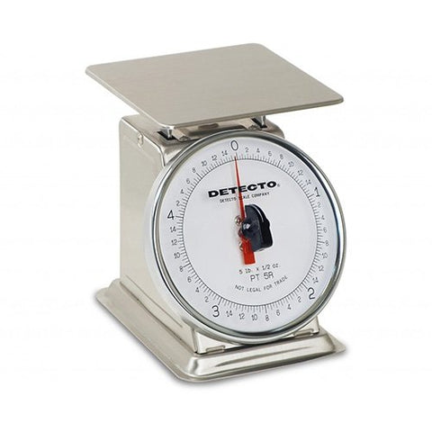 Top Loading Rotating Dial Scale, 5.75" x 5.75", 5 Lb Capacity, Stainless Steel