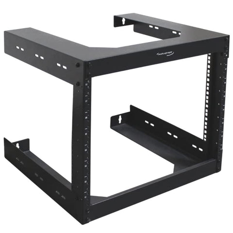 Wavenet 3000-N 8U Wall Mount 18 in. Deep Open Frame Server Room Rack for 19 in. Network Data Computer Equipment Black