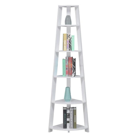 Convenience Concepts Newport 5 Tier Corner Bookcase, White