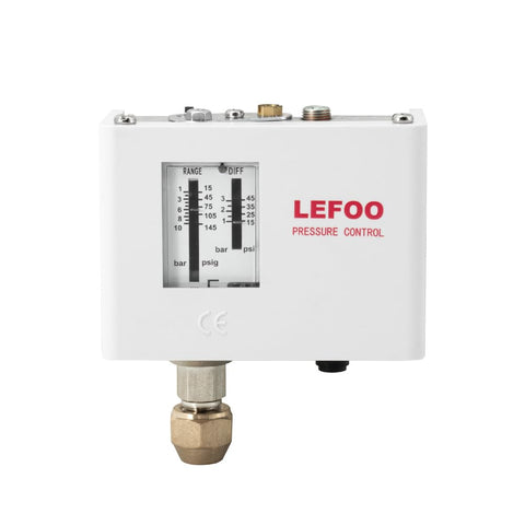 LEFOO LF5510 Adjustable HVAC Pressure Control/Steam Boiler Pressure Switch/Single Refrigeration/Air Water Pump Compressor Pressure Switch 14.5psi~145psi
