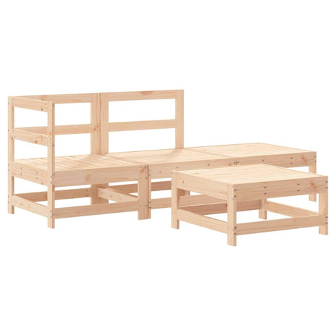 vidaXL Garden Lounge Set 4 Piece, Outdoor Lounge Set with Coffee Table, Sofa Set for Patio Terrace Balcony, Farmhouse Style, Solid Wood Pine