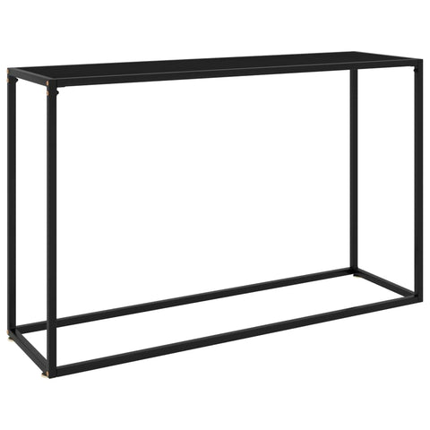 vidaXL Modern Console Table - Black Tempered Glass and Powder-Coated Steel - Rectangular - Easy Assembly - Includes Safety Attachment