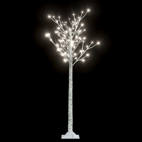 vidaXL Christmas Tree, Artificial Xmas Tree with Willow-Style Lights, Indoor Outdoor Christmas Lighting Decoration, 156 LEDs Cold White Light