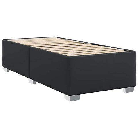 vidaXL Bed Frame Black Faux Leather, Engineered Wood Twin Modern