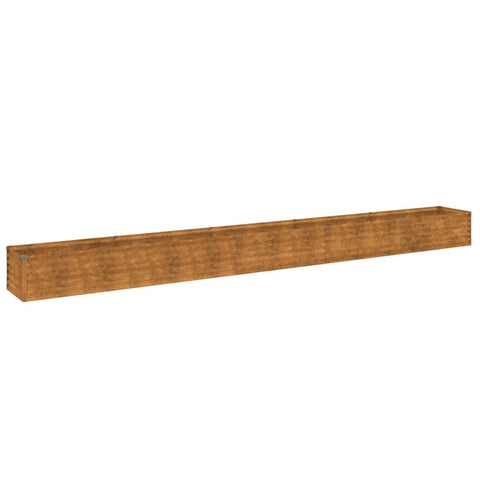vidaXL Large Corten Steel Garden Raised Bed 189.8x19.7x14.2 in Durable Planter for Outdoor Veggie and Flower Gardening