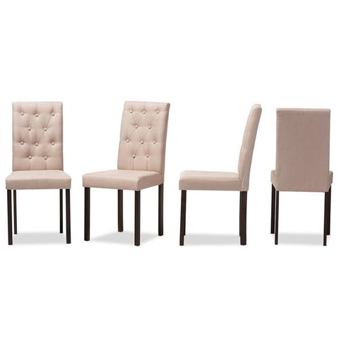 Baxton Studio Gardner Tufted Dining Side Chair in Beige (Set of 4)