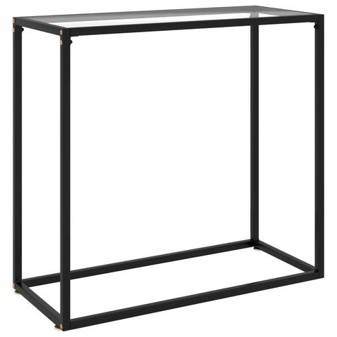 vidaXL Transparent Console Table - Modern Design with Tempered Glass and Powder-Coated Steel - Ideal for Living Room, Hallway or Bedroom - 31.5"x13.8"x29.5"