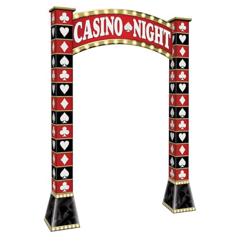 Casino 3D Archway Decoration - 7.5' - Red and Black