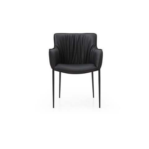 Whiteline Modern Living Tiffany Dining Armchair Sophisticated Design Ergonomic Comfort Durable Construction Versatile Style for Executive Offices and Upscale Dining (Black)