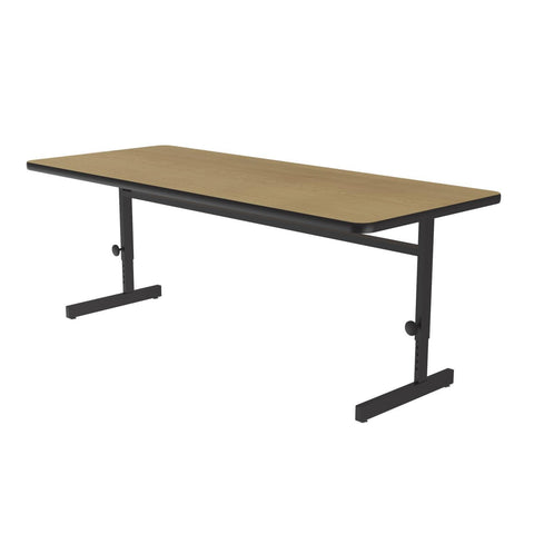 Correll 30"x72" Rectangular Adjustable Height Training Table, Computer Work Station Desk Fusion Maple HP Laminate Top, Heavy Duty Steel Frame (CSA3072-16)
