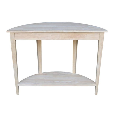 International Concepts Home Accents Unfinished Half Moon Console Table