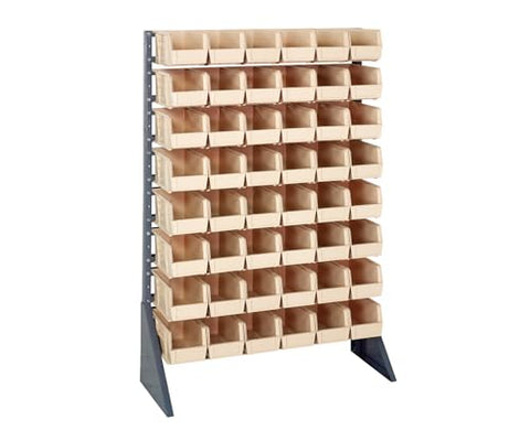 Quantum Storage Systems QRU-16S-230-48IV Single Sided Rail Systems Complete Package with Bins, 36" L x 15" W x 53" H, Ivory