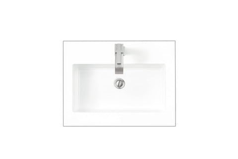 James Martin Vanities SWB-S23.6-GW James Martin Vanities SWB-S23.6 23.6" Solid Surface Vanity Top with 1 Integrated Stone Composite Sink and 1 Faucet Hole