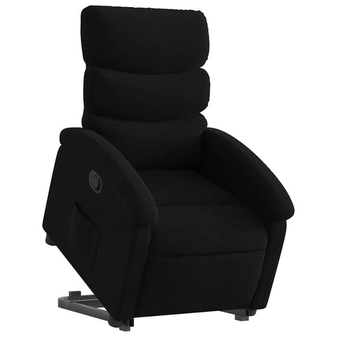 vidaXL Modern Black Fabric Recliner Chair | Power Lift Function Memory Foam Seat Comfortable and Stylish Adjustable Reclining Mechanism Perfect for Living Room Up Stand Electric Seniors