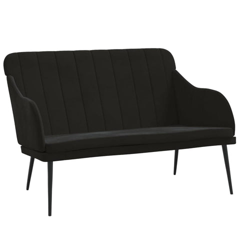 vidaXL Bench Black Velvet (100% Polyester), Metal, Plywood Two Seater