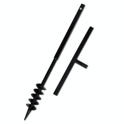vidaXL Ground Drill Handle Auger Bit 3.15" Black Double Spirals Steel Tools
