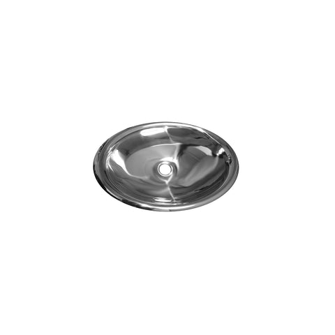 Whitehaus WHNVE218 Stainless Steel Series Mirrored Stainless Steel Drop-In Bathroom Sink