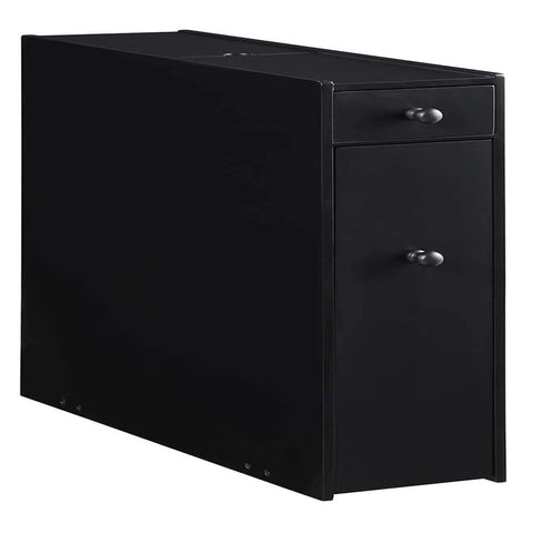 Oakestry Black Bathroom Cabinet Storage Organizer Freestanding Vanity Model ZLM46002 Modern Space-Saving Furniture 6.25W x 19.75D x 22.75H