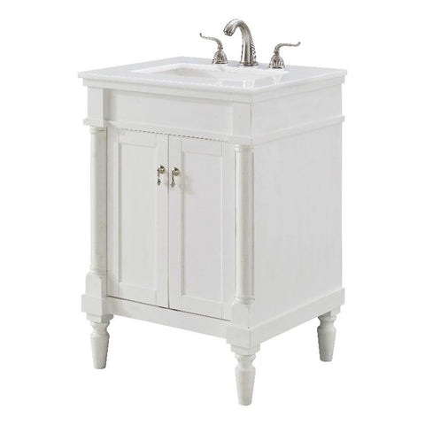 Elegant Kitchen and Bath Lexington 24" Solid Wood Bathroom Vanity in White