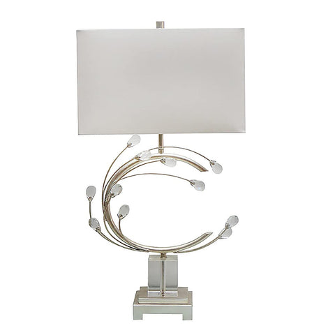 Design Living NA Poppy II Table Lamp in Silver Finish