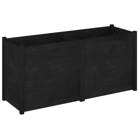 vidaXL Rectangular Garden Planter Box - Solid Weather- Pinewood Construction - Spacious Black Outdoor Planter - Ideal for Flowers and Plants - Requires Assembly - 59.1"x19.7"x27.6"