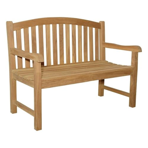 Oakestry Chelsea 2-Seater Outdoor Bench Solid Wood Patio Garden Bench for Porch, Yard, or Deck Weather-Resistant, Comfortable Seating for Two Natural Teak Finish