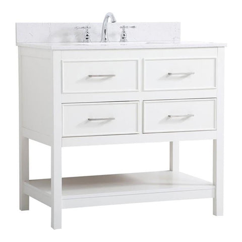 Elegant Decor Sinclaire 36" MDF Single Bathroom Vanity with Backsplash in White