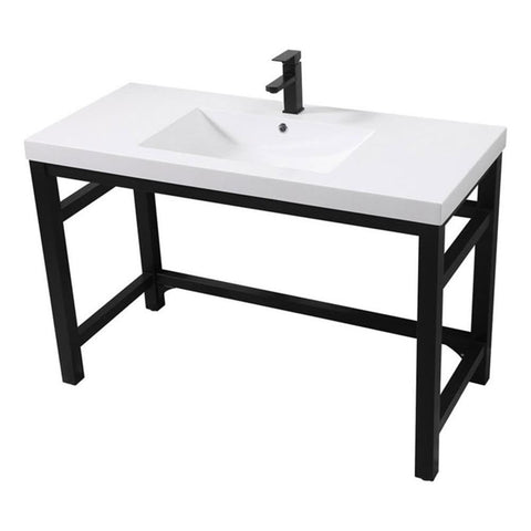 Elegant Kitchen and Bath VF14548BK 48 inch ADA Compliant Single Bathroom Metal Vanity in Black