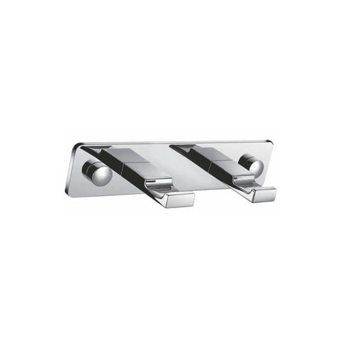 Oakestry Aqua Piazza Wall Mounted Robe Hook with 2 Hooks Durable Stainless Steel Bathroom Accessory Rust Resistant Polished Easy Installation for Home Hotel Spa Guest Room Organization