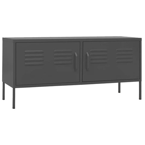 vidaXL TV Cabinet Gray Steel Medium Levelers TV Cabinet Rectangular