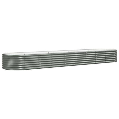 vidaXL Garden Raised Bed, Spacious and Durable, Powder-Coated Steel Construction, Gray - Ideal for Garden, Balcony, or Patio, Assembly Required