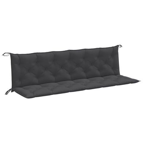 vidaXL Garden Bench Cushions Outdoor Seat Pads 2 Pcs Melange Anthracite Fabric - Hollow Fiber Filling - Non-Slip Design for Garden, Patio, Indoor Use