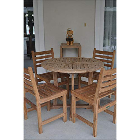 Anderson Teak SET-130 Wyndham 5 Piece Outdoor Dining Set with Curved Legs