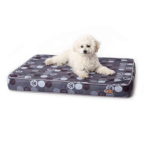 K&H Pet Products Indoor/Outdoor Superior Orthopedic Dog Bed Gray/Paw Small 27 X 36 X 4 Inches