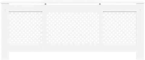 vidaXL Modern White MDF Radiator Cover with Adjustable Length and Storage Space - Ultra Durable Cabinet for Radiator Concealment and Display