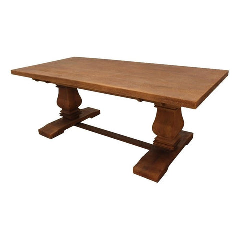 Moti Benedict 81x39 Rectangle Dining Table with Solid Wood in Distressed Brown Finish