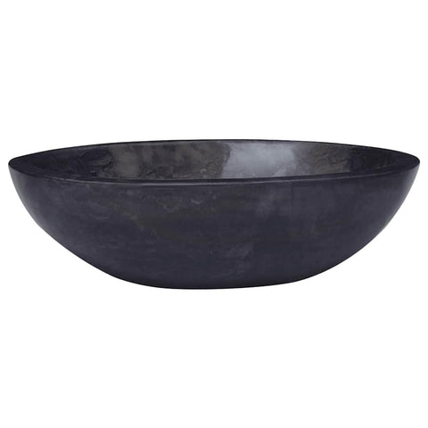 vidaxl Black Marble Sink - Handmade, Sleek Design, Ideal for Modern Bathrooms, Easy to Clean, Perfectly Sized - 20.9"x15.7"x5.9"