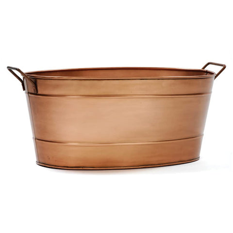 Achla Designs Oval Copper Plated Galvanized Tub