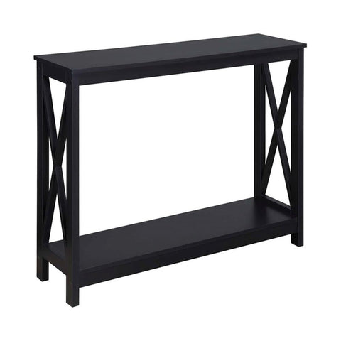 Convenience Concepts Oxford Console Table 39.5" - Sofa Table with Storage Shelf, Transitional Entryway Hall Table for Living Room and Bedroom, Display Foyer Table, Black