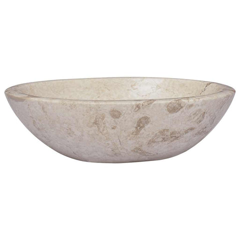 vidaXL Cream Marble Sink – Modern Handmade Marble Sink for Bathroom and Washroom – Convenient Size and Easy to Clean